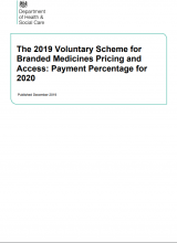 The 2019 voluntary scheme for branded medicines pricing and access: payment percentage for 2020
